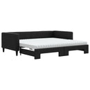 vidaXL fekete kihúzható szövet heverő matracokkal 100 x 200 cm