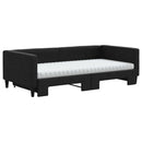 vidaXL fekete kihúzható szövet heverő matracokkal 100 x 200 cm