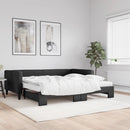 vidaXL fekete kihúzható szövet heverő matracokkal 100 x 200 cm