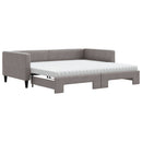 vidaXL tópszínű kihúzható szövet heverő matracokkal 100 x 200 cm