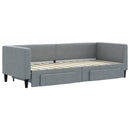 vidaXL világosszürke kihúzható szövet heverő fiókokkal 80 x 200 cm