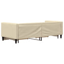 vidaXL krémszínű kihúzható szövet heverő fiókokkal 80 x 200 cm