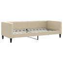 vidaXL krémszínű kihúzható szövet heverő fiókokkal 80 x 200 cm