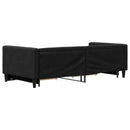 vidaXL fekete kihúzható szövet heverő fiókokkal 90 x 200 cm