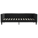 vidaXL fekete kihúzható szövet heverő fiókokkal 90 x 200 cm