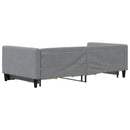 vidaXL világosszürke kihúzható szövet heverő fiókokkal 100 x 200 cm