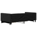 vidaXL fekete kihúzható szövet heverő fiókokkal 100 x 200 cm