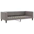 vidaXL tópszínű kihúzható szövet heverő fiókkal 100 x 200 cm
