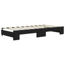 vidaXL fekete kihúzható szövet heverő fiókkal 90 x 190 cm