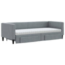 vidaXL világosszürke kihúzható szövet heverő fiókokkal 80 x 200 cm