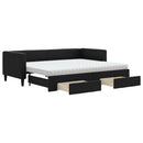 vidaXL fekete kihúzható szövet heverő fiókokkal 80 x 200 cm