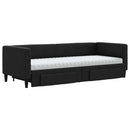 vidaXL fekete kihúzható szövet heverő fiókokkal 80 x 200 cm