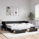 vidaXL fekete kihúzható szövet heverő fiókokkal 80 x 200 cm