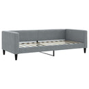 vidaXL világosszürke kihúzható szövet heverő fiókokkal 100 x 200 cm