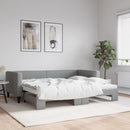 vidaXL világosszürke kihúzható szövet heverő 100x190 cm