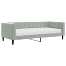 vidaXL világosszürke bársony kanapéágy matraccal 90 x 200 cm