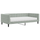 vidaXL világosszürke bársony kanapéágy matraccal 100 x 200 cm