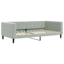 vidaXL világosszürke bársony kanapéágy matraccal 100 x 200 cm