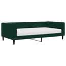 vidaXL sötétzöld bársony heverő matraccal 100 x 200 cm