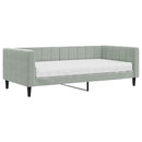 vidaXL világosszürke bársony kanapéágy matraccal 90 x 190 cm