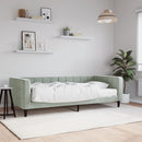 vidaXL világosszürke bársony kanapéágy matraccal 90 x 190 cm