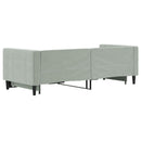 vidaXL világosszürke kihúzható bársony heverő 80 x 200 cm