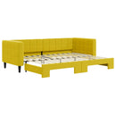 vidaXL sárga kihúzható bársony heverő 80 x 200 cm