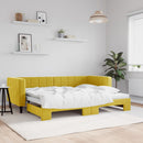 vidaXL sárga kihúzható bársony heverő 80 x 200 cm