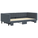 vidaXL sötétszürke kihúzható bársony heverő 100 x 200 cm