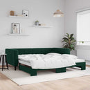vidaXL sötétzöld kihúzható bársonyheverő 100 x 200 cm
