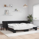 vidaXL fekete kihúzható bársonyheverő 100 x 200 cm