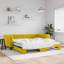 vidaXL sárga kihúzható bársonyheverő 100 x 200 cm