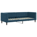 vidaXL kék kihúzható bársony heverő matraccal 80 x 200 cm