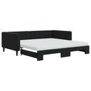 vidaXL fekete kihúzható bársony heverő matraccal 100 x 200 cm