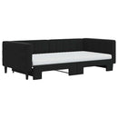 vidaXL fekete kihúzható bársony heverő matraccal 100 x 200 cm