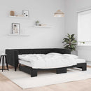 vidaXL fekete kihúzható bársony heverő matraccal 100 x 200 cm
