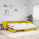 vidaXL sárga kihúzható bársony heverő matraccal 100 x 200 cm