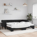 vidaXL fekete kihúzható bársony heverő matracokkal 90 x 190 cm