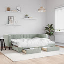 vidaXL világosszürke kihúzható bársony heverő fiókkal 80 x 200 cm