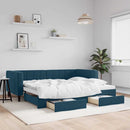 vidaXL kék kihúzható bársony heverő fiókkal 90 x 200 cm