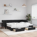 vidaXL fekete kihúzható bársony heverő fiókkal 90 x 200 cm