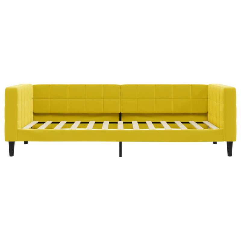 vidaXL sárga kihúzható bársony heverő fiókkal 90 x 200 cm