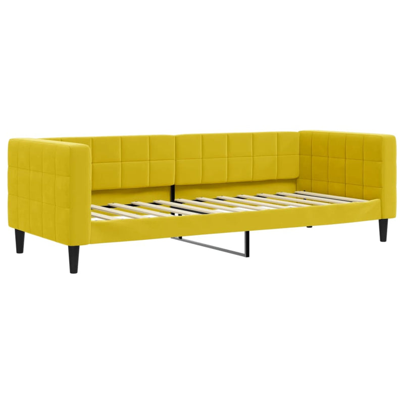 vidaXL sárga kihúzható bársony heverő fiókkal 80 x 200 cm