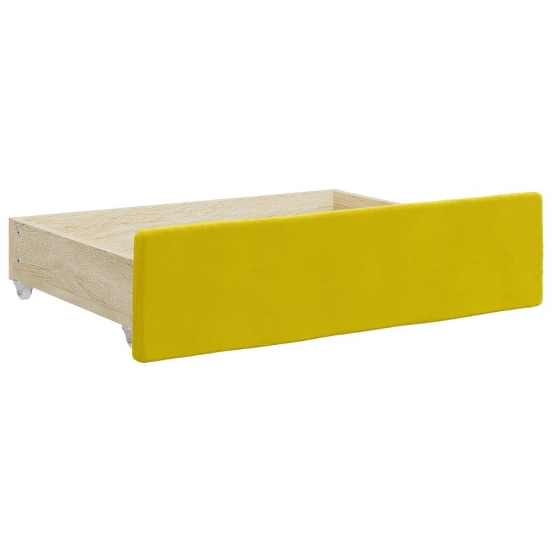 vidaXL sárga kihúzható bársony heverő fiókkal 80 x 200 cm