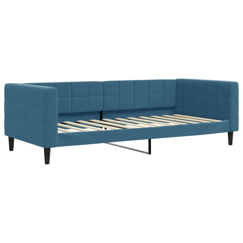 vidaXL kék kihúzható bársony heverő fiókkal 90 x 200 cm