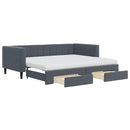 vidaXL sötétszürke kihúzható bársony heverő 90 x 200 cm