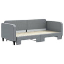vidaXL világosszürke kihúzható szövet heverő 90 x 200 cm