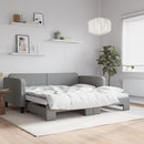 vidaXL világosszürke kihúzható szövet heverő 100 x 200 cm