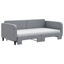 vidaXL világosszürke kihúzható szövet heverő matracokkal 100 x 200 cm