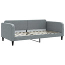 vidaXL világosszürke kihúzható szövet heverő matracokkal 100 x 200 cm